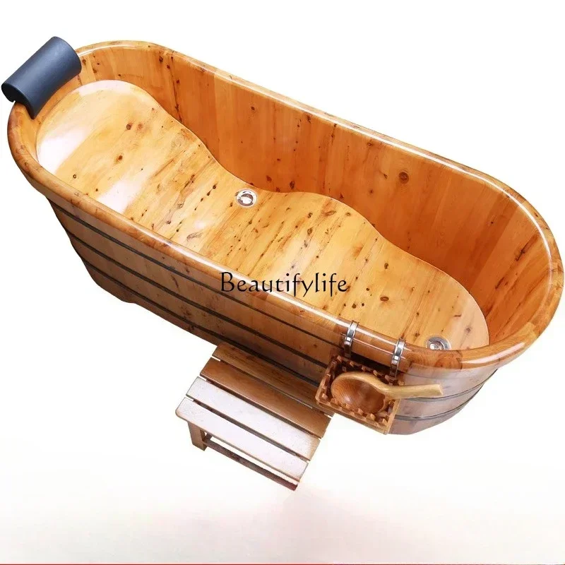 3.z.yj39 Household water saving and comfortable into ergonomic solid wood bath tub