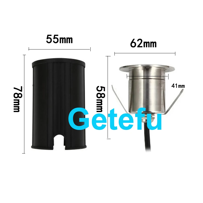 Komplett aus Edelstahl, 3 W, LED-Untergrundleuchte, Bodenleuchte für Garten, Weg, Stehlampe, für den Außenbereich, vergrabene Hoflampe, Landschaftsleuchte – Detail 7