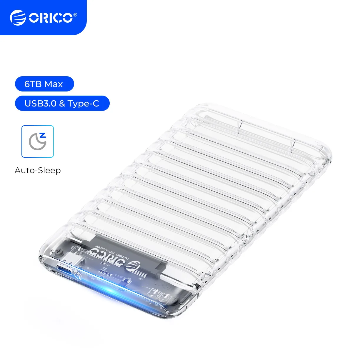 

ORICO Transparent HDD Case SATA to USB 3.0 Hard Drive Case External 2.5'' HDD Enclosure for HDD SSD Disk Case Box Support UASP