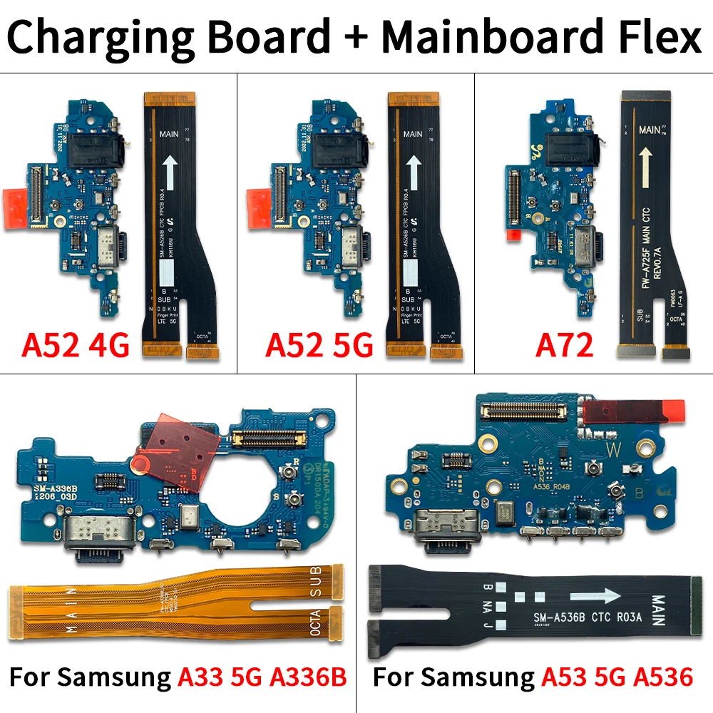 Charger Main Charging Port Board For Samsung A33 A53 A72 A73 A72 A52 4G 5G Motherboard Mainboard Connect USB Dock Flex Cable