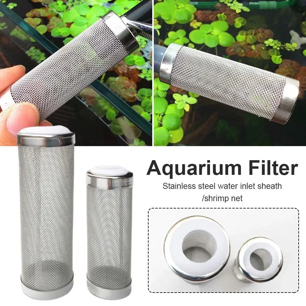 1 Buah Filter Tangki Ikan Baja Pelindung Filter Akuarium Aksesori Udang Aksesori Tangki Jaring Baja Ikan Aquariu