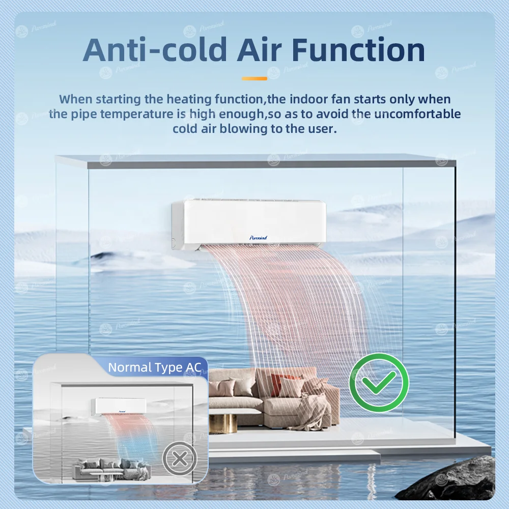 Puremind Smart Air Conditioners 220V 50Hz Variable Frequency Cooling Only Split AC 24000Btu Air Conditioning Inverter Wifi