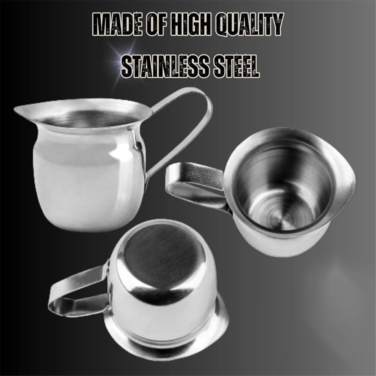 12PCS Stainless Steel Coffee Creamer, Espresso Pitcher 3Oz Metal Cream Pitcher, Creamer Cup Small Cream Pouring Pitcher