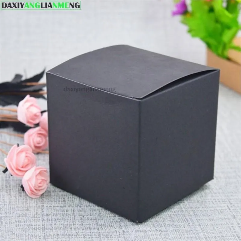 30-50Pcs/pcs W*W 3 4 5 6 7 8 9 10 H 4~13cm Black CardPaper Boxes 350gsm DIY Package For Makeup bottle Small Glass Bottles Tubes