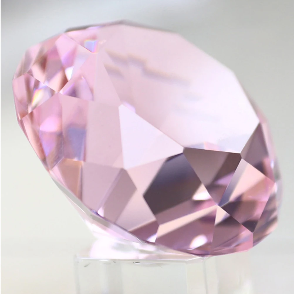 

2Pcs Pink Artificial Decorative Ornaments 60mm for Wedding Home Birthday Party Faux Diamond Artificial Diamonds