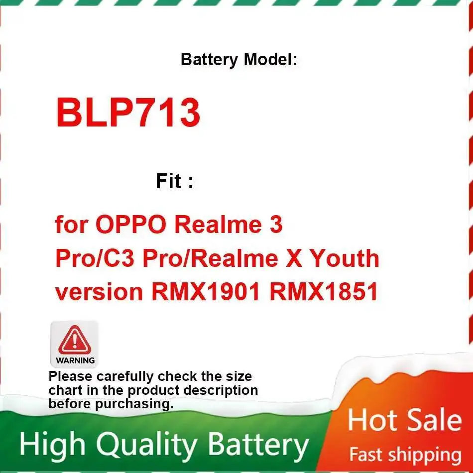 

Mobile Phone Battery BLP713 4045Mah For Oppo Realme 3 Pro C3 X Youth Version RMX1901 RMX1851