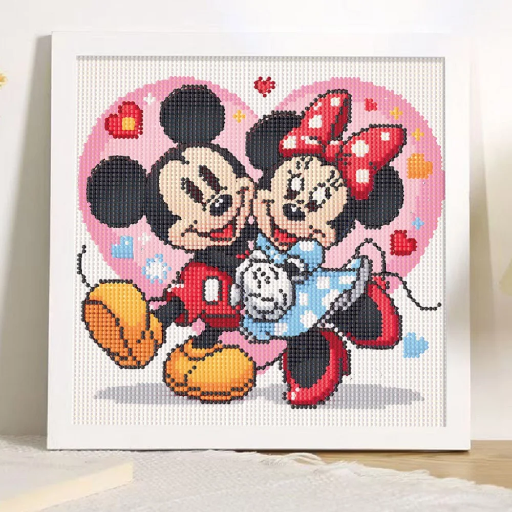 25*25cm 5D Child Diamond Painting Mickey Mouse Stitch Sticking Full Drills Embroider Decoration Draw Handiwork Material Packs