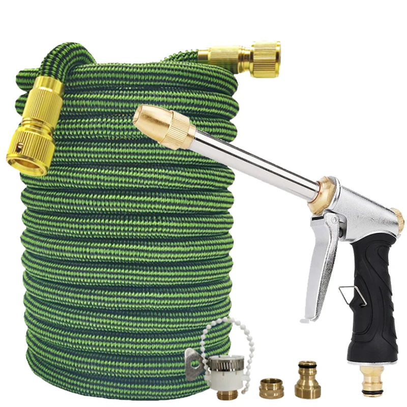 

Растягивающийся садовый шланг Magic Hose, металлический пистолет для мойки автомобилей с утяжелением, садовый водопроводный шланг, принадлежности для полива и мойки автомобилей