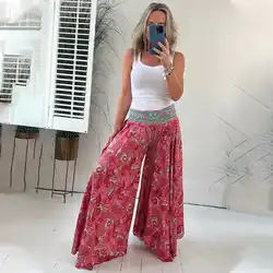 Vrouwen Halve Rok Etnische Paisley Print Elastische Patchwork Taille Lichtgewicht Broek Losse Zoom Casual Vakantie Rok Voor Vrouwen