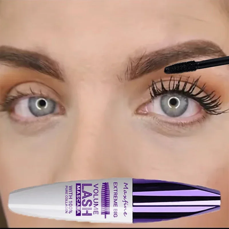 Kleurrijke 5D Zijdevezel Mascara Curling Dikke Paars Witte Mascara Niet-vlekken Snel Droog Blijvende Verlenging Wimper Make-Up tool