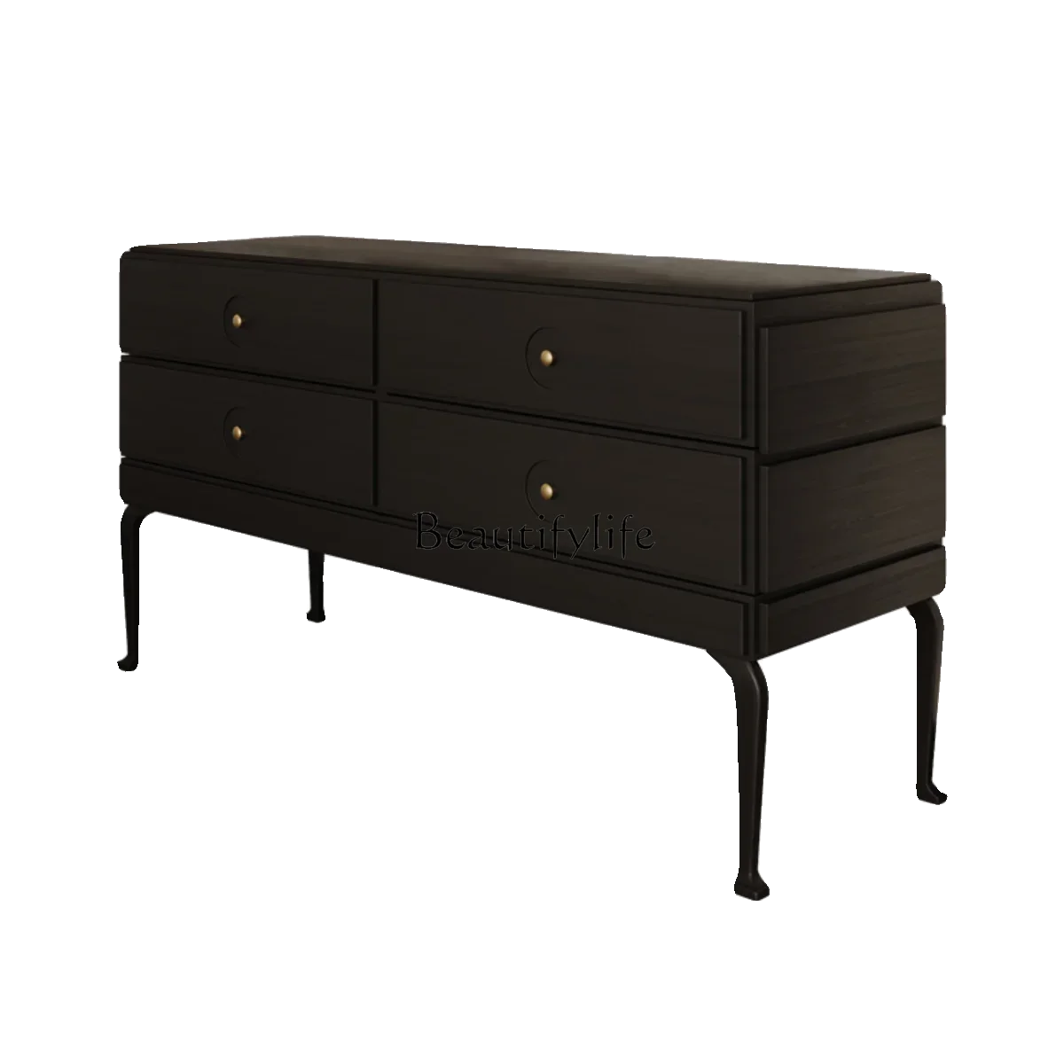 

05-*American rural entrance cabinet modern simple home living room storage French retro wall black storage chest