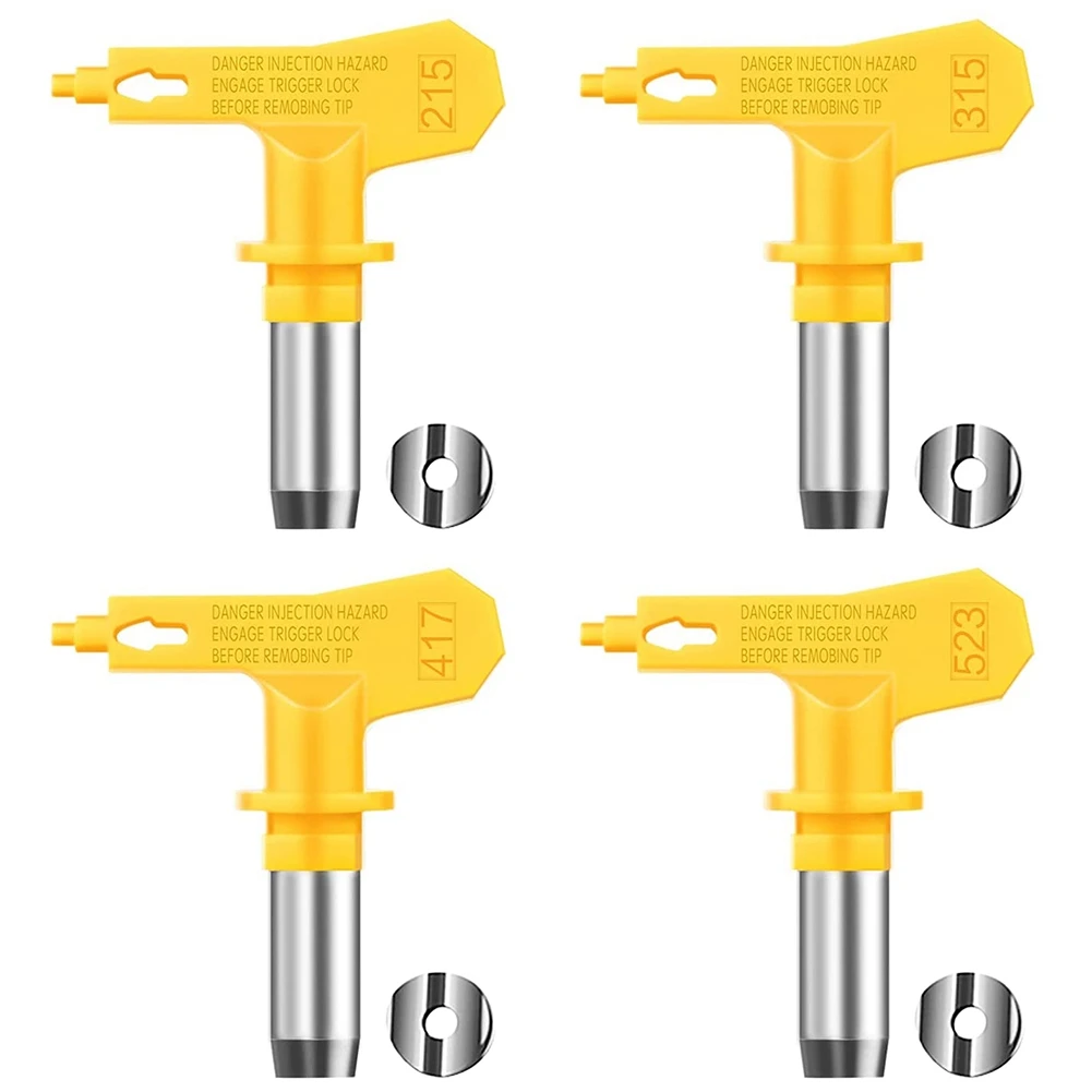 

4Pcs Reversible Airless Spray Tips Airless Paint Spray Tips Sprayer Nozzle Spraying Machine Parts(215 315 417 523)