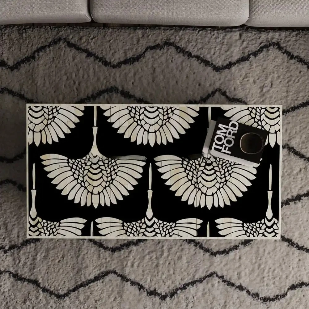 High-quality living room furniture small square shape new black and white design