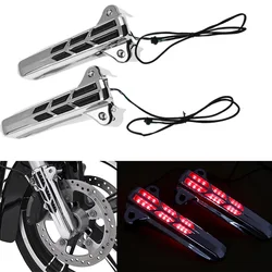 Mototcycle Front Lower Fork Leg Covers LED Red Light for Harley Touring Electra Road Street Glide 2014 2015 2016 2017-2022