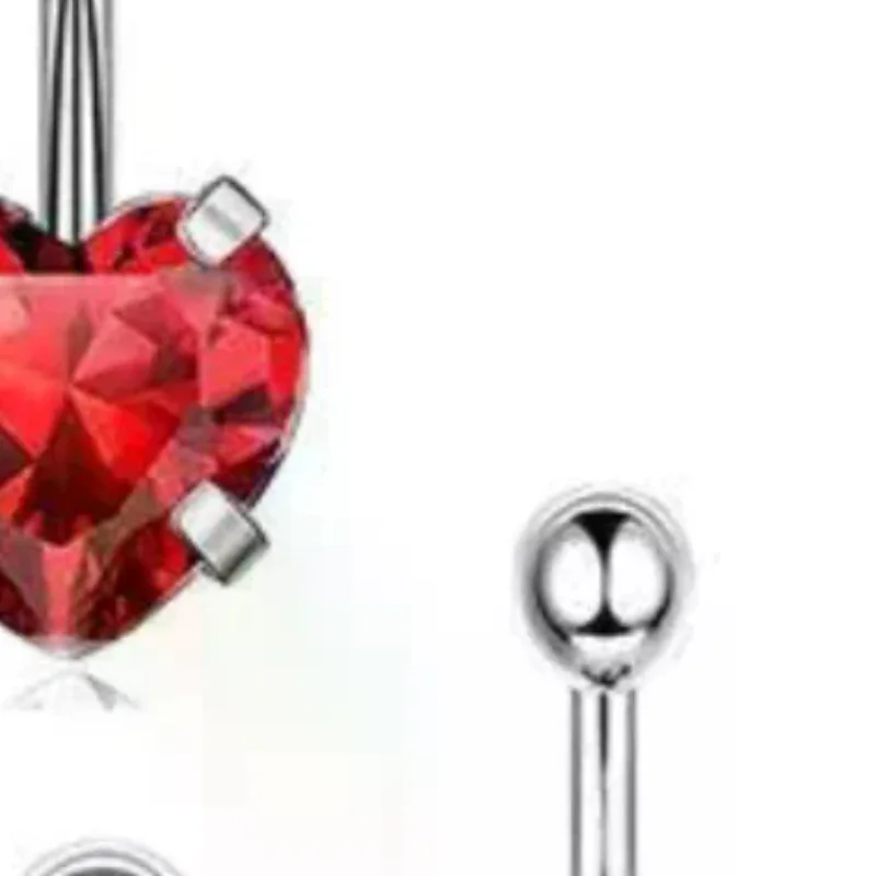 Sexy Western Red Zircon Navel Ring Minimalist Style 1Pcs Hypoallergenic Piercing Jewelry for Summer Outfit
