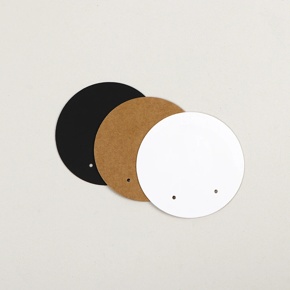 50 قطعة 6x6 سنتيمتر فارغة جولة القرط بطاقات ورقة التعبئة معلقة كرتون لصنع المجوهرات DIY بها بنفسك حزم أكياس لاصقة شفافة