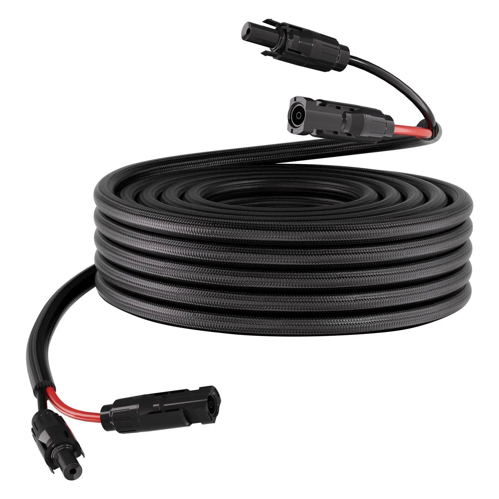 30FT Solar Panel Extension Cable, 10 AWG, Solar Panel Wire with Flame Retardant Protective Sleeving, Female and Male Connectors,