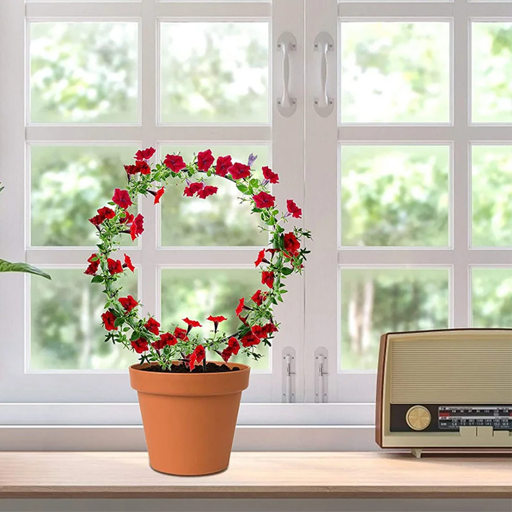 

2 шт. железных опорных каркасов для растений, элегантный дизайн, устойчивые к атмосферным воздействиям, многоразовые, долговечные, подходят для небольших томатов, перца, цветов