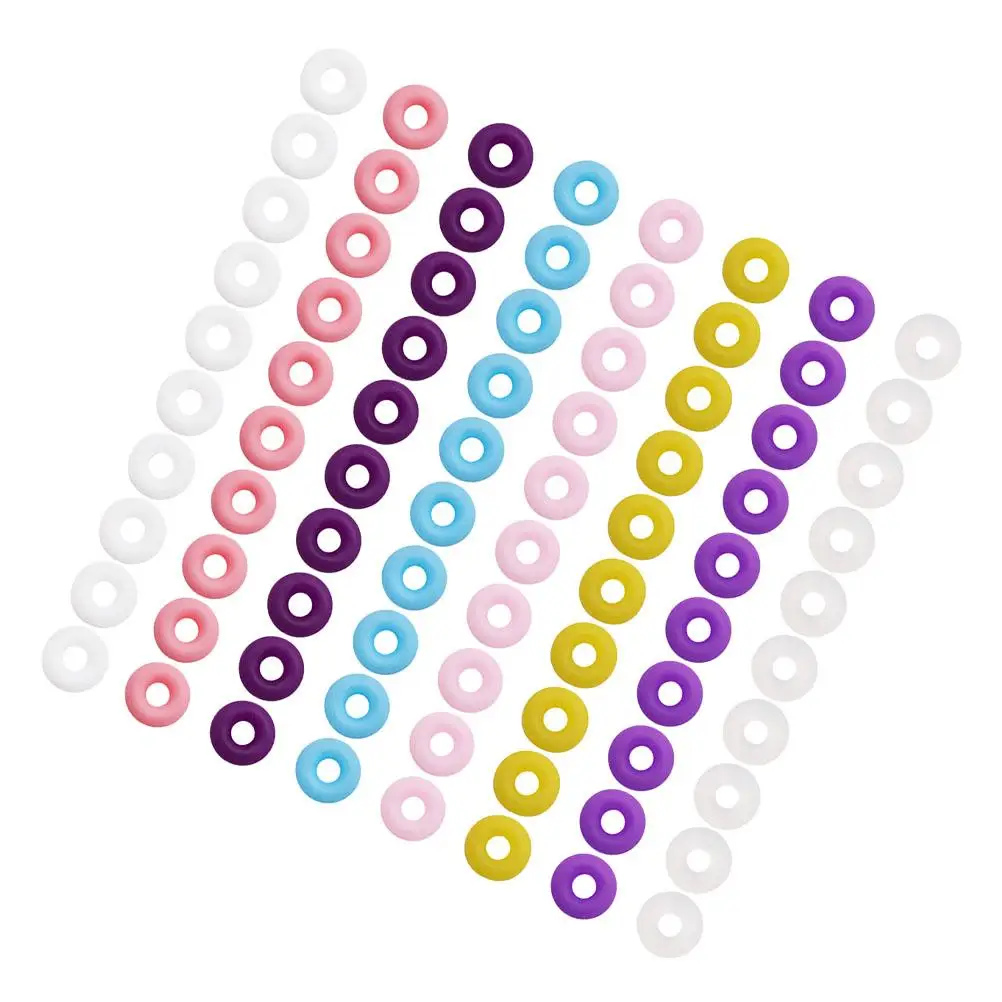 

100 Pcs Mixed Color Silicone Spacers 6mm Hole 2mm Stopper Beads Jewelry Making Supplies Necklace Bracelet Parts Accessories