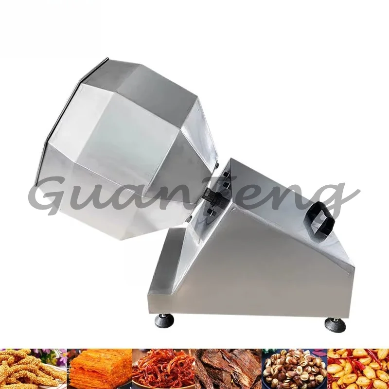Multifunctional Octagonal Seasoning Drum Mixer, Commercial Snack Flavor Coating Machine for Puffed Food & Potato Chips