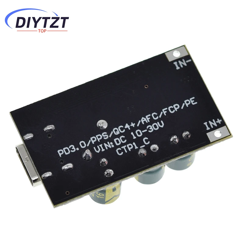 DIYTZT PD3.0/PPS/QC4.0 USB Fast Charger Adapter DC 10-30V 30W Step-down Module For HUAWEI Emergency Charging of Mobile Phone