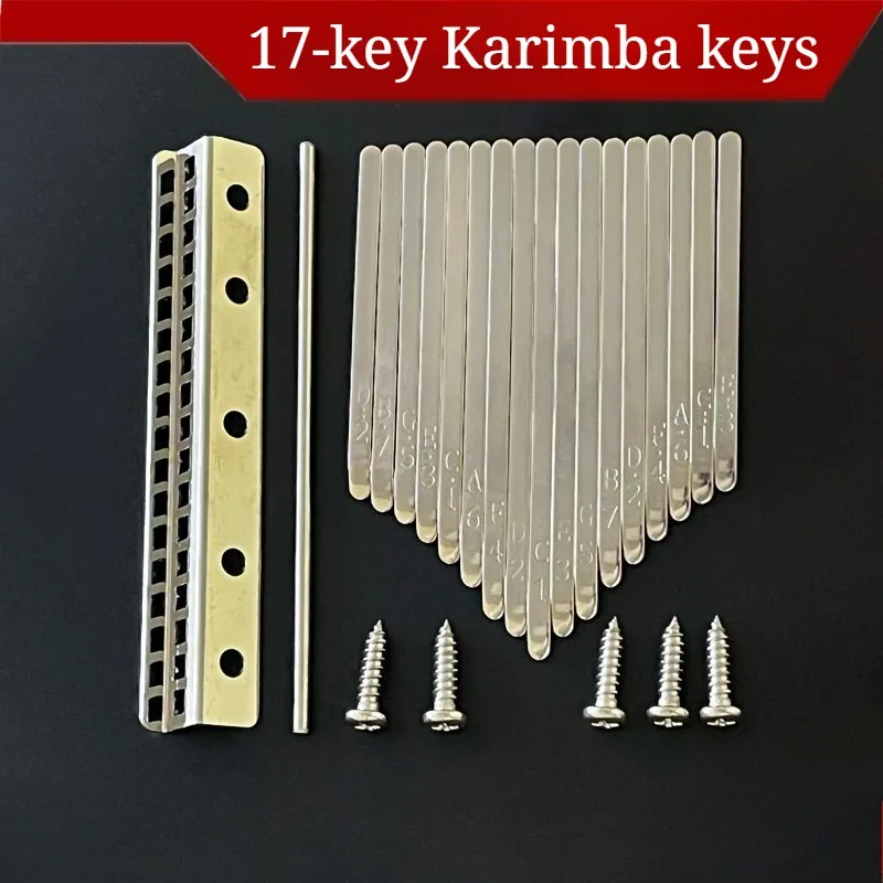 17-key Metal Kalimba Keys Professional High-quality Silvery Smooth Sturdy Kalimba Keys Durable Musical Instrument Accessories