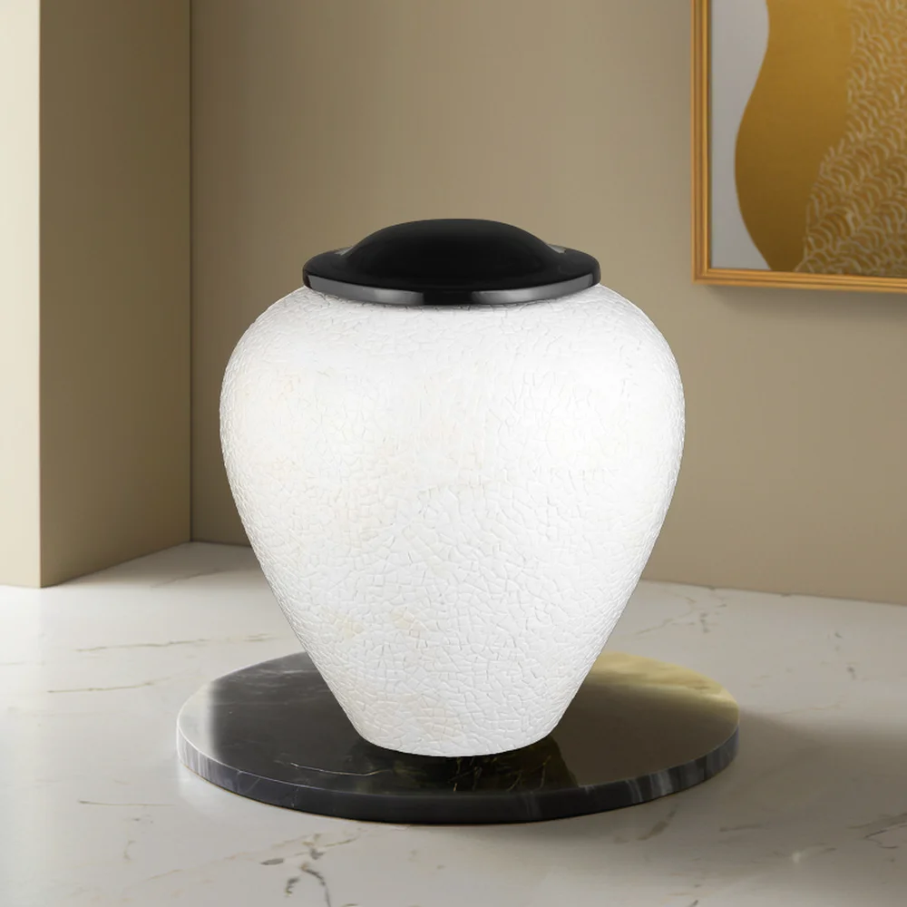 

Hot European Style Eggshell Mosaic Lacquer Urn with OEM service made from Viet Nam