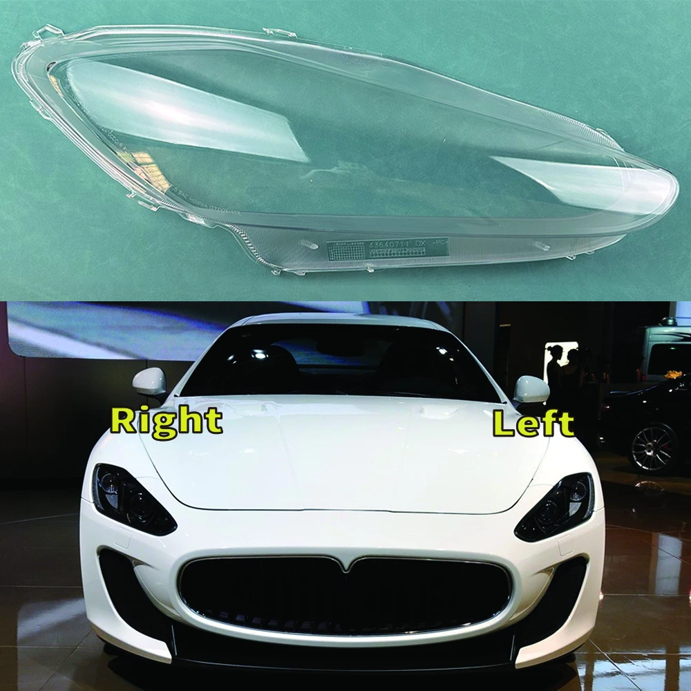 For Maserati Granturismo GT 2009~2012 Car Headlight Shell Replacement Headlight Cover Headlamp Lens Headlight