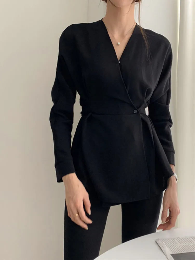 Women Blouse Female Shirt Summer Womens Blouses Spring Maxi Blusas Casual Elegant Vintage Long Sleeve Pink Oversize Loose Chic view 2