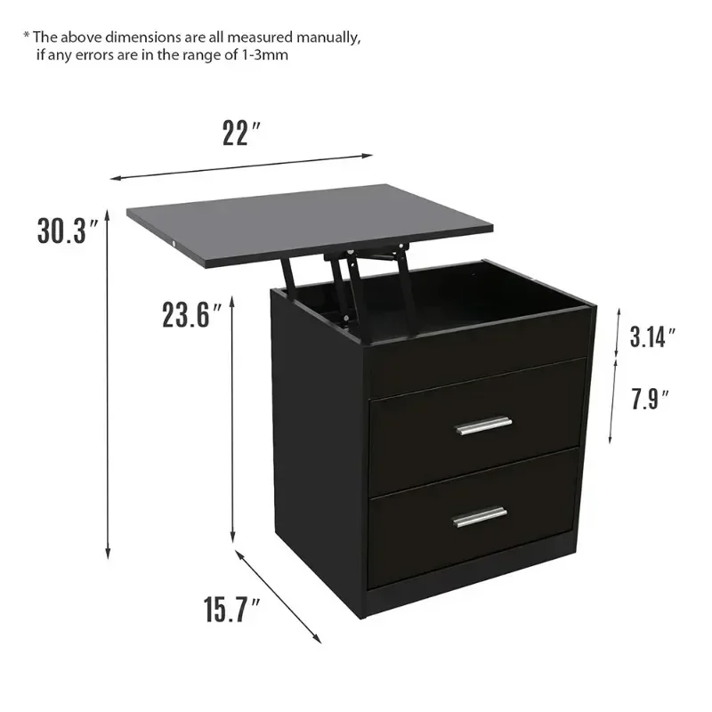 

Lifting bedside table height adjustable