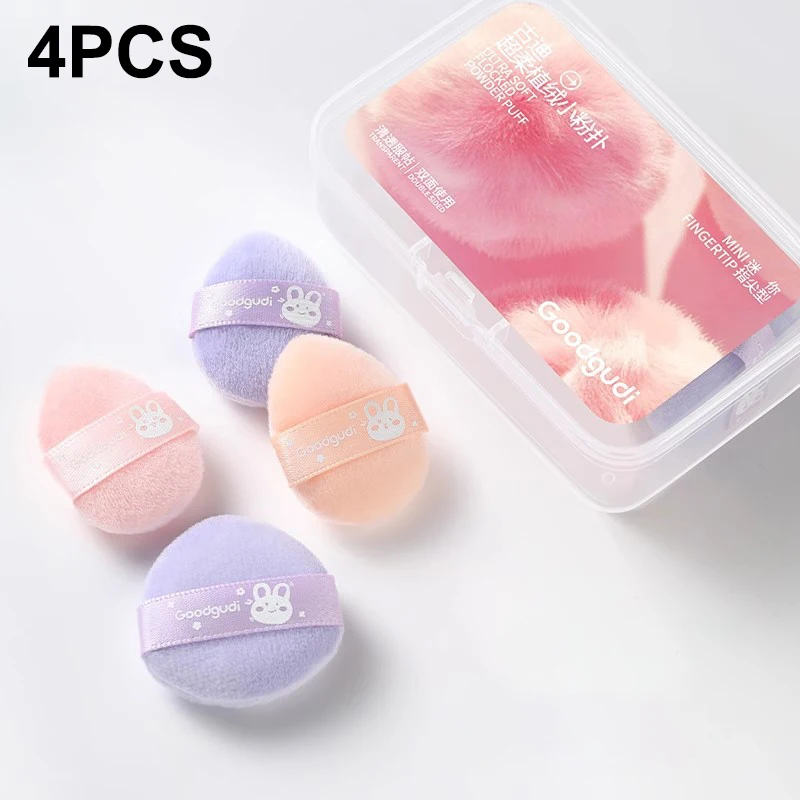 4 pçs/caixa mini pó facial fundação puff-portátil macio cosméticos puff ferramenta de beleza essencial para aplicação de maquiagem