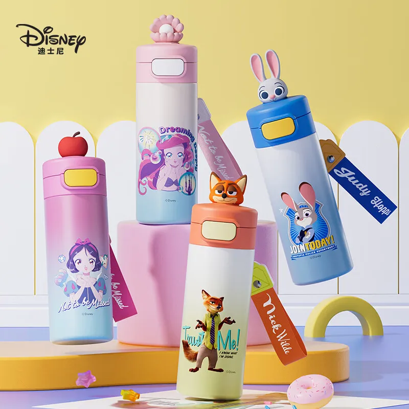 

Детская изолированная чашка Disney в новом стиле из нержавеющей стали 316, карманная прямая чашка для питья, компактная для учащихся начальной школы, мальчиков и девочек