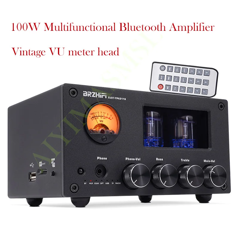 AIYIMA SMSL M7 Multifunctional Home Amplifier 100W 2.0 Stereo HIFI Amp Combination Bluetooth Vacuum tube Amplifier Headphone Amp