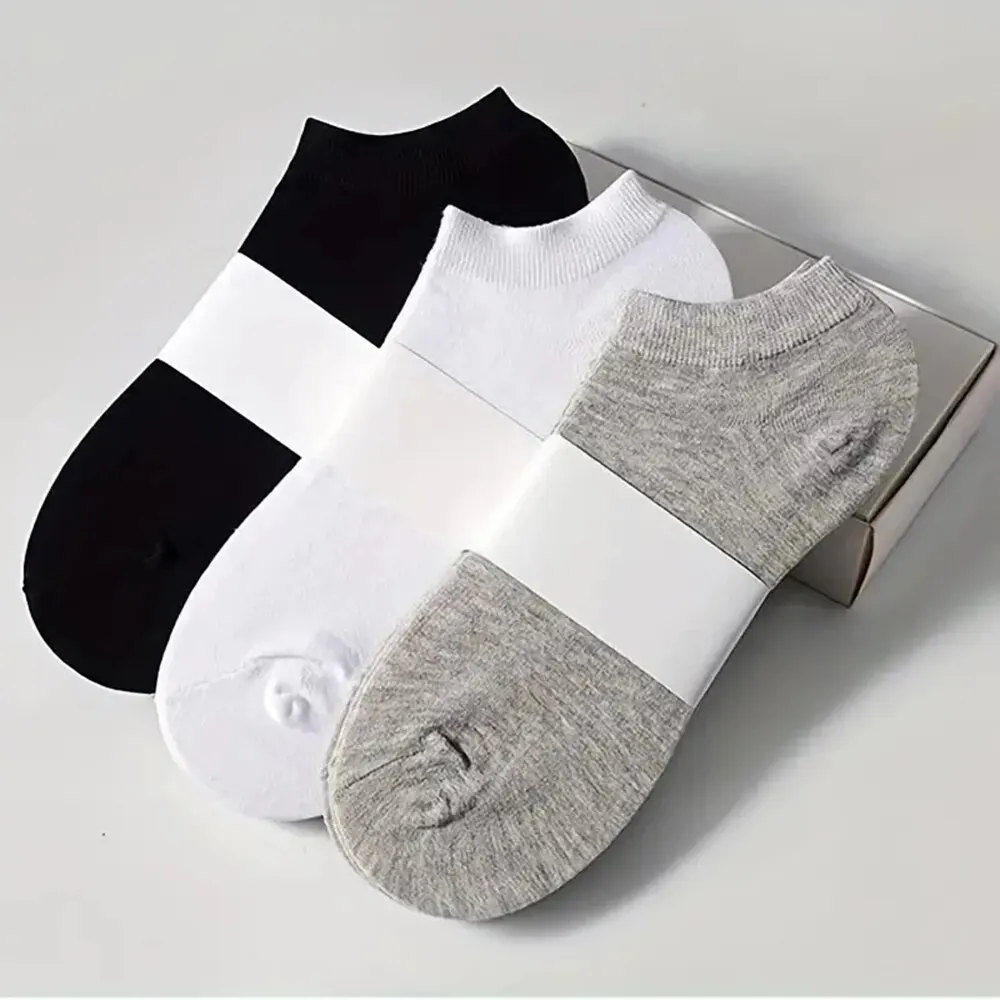 6 Pairs/Lot Men Sport Socks Solid Black Gray White Breathable Sports Socks Female Short Socks Low Tube Women Men Summer