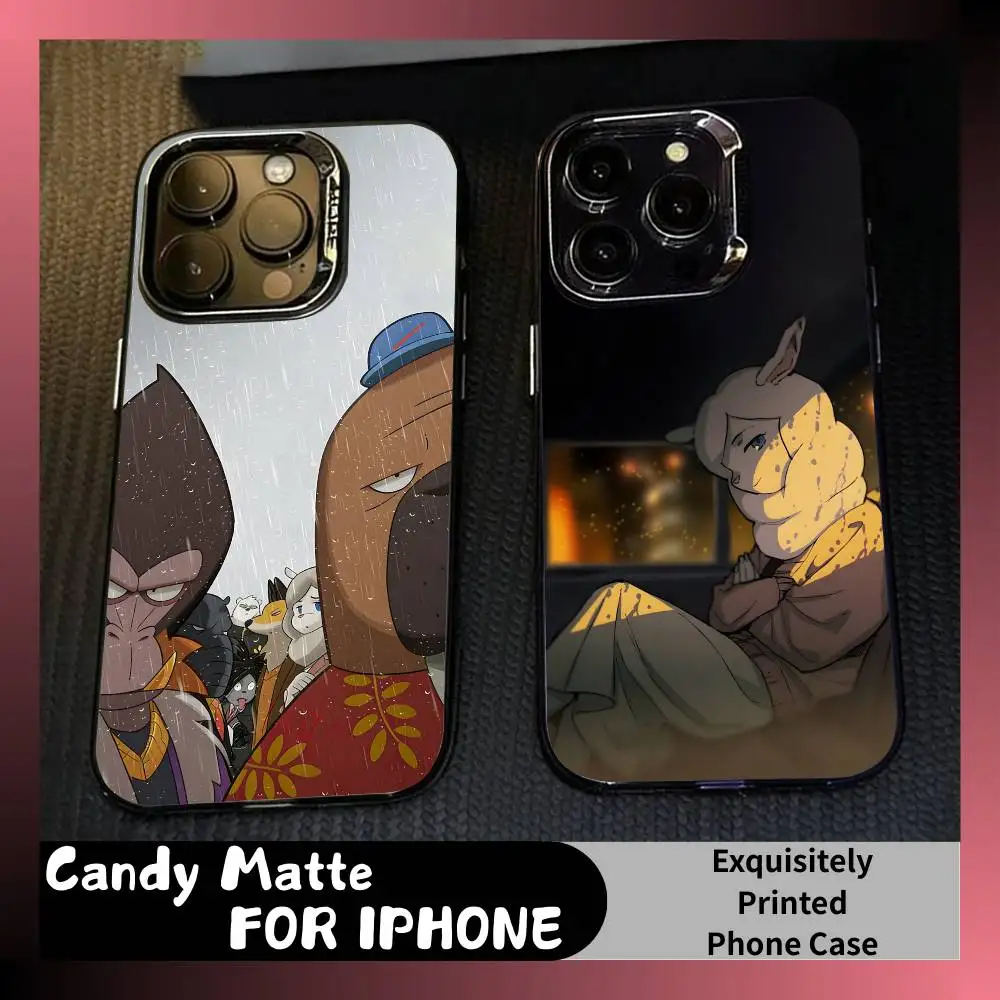 

ODD T-Tax Anime OdO x Shira Phone Case For iPhone 16 17 15 14 12 13 Pro Max Black Candy Matte Shockproof Cover