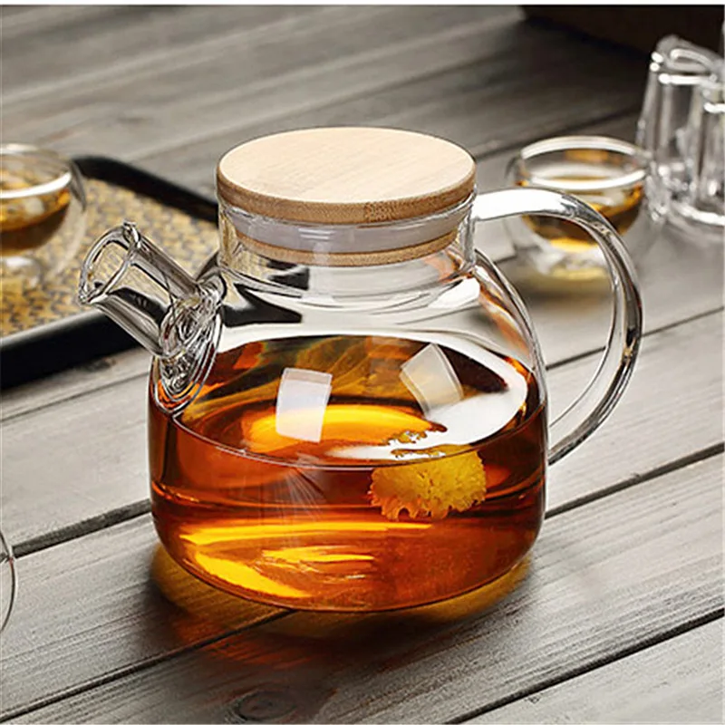 Thickened Flower Teapot High Temperature Resistant Glass Large Capacity Boiling Brewing