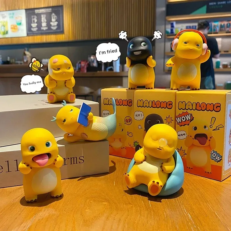 Caja ciega Nailong Lazy Daily Series, decoración de escritorio, figura de juguete, adorno de coche coleccionable de moda, caja ciega sorpresa LOL