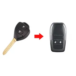 2 Button Replacement Modified Flip Folding Remote Key Shell Case For Toyota Corolla Fob Key Cover