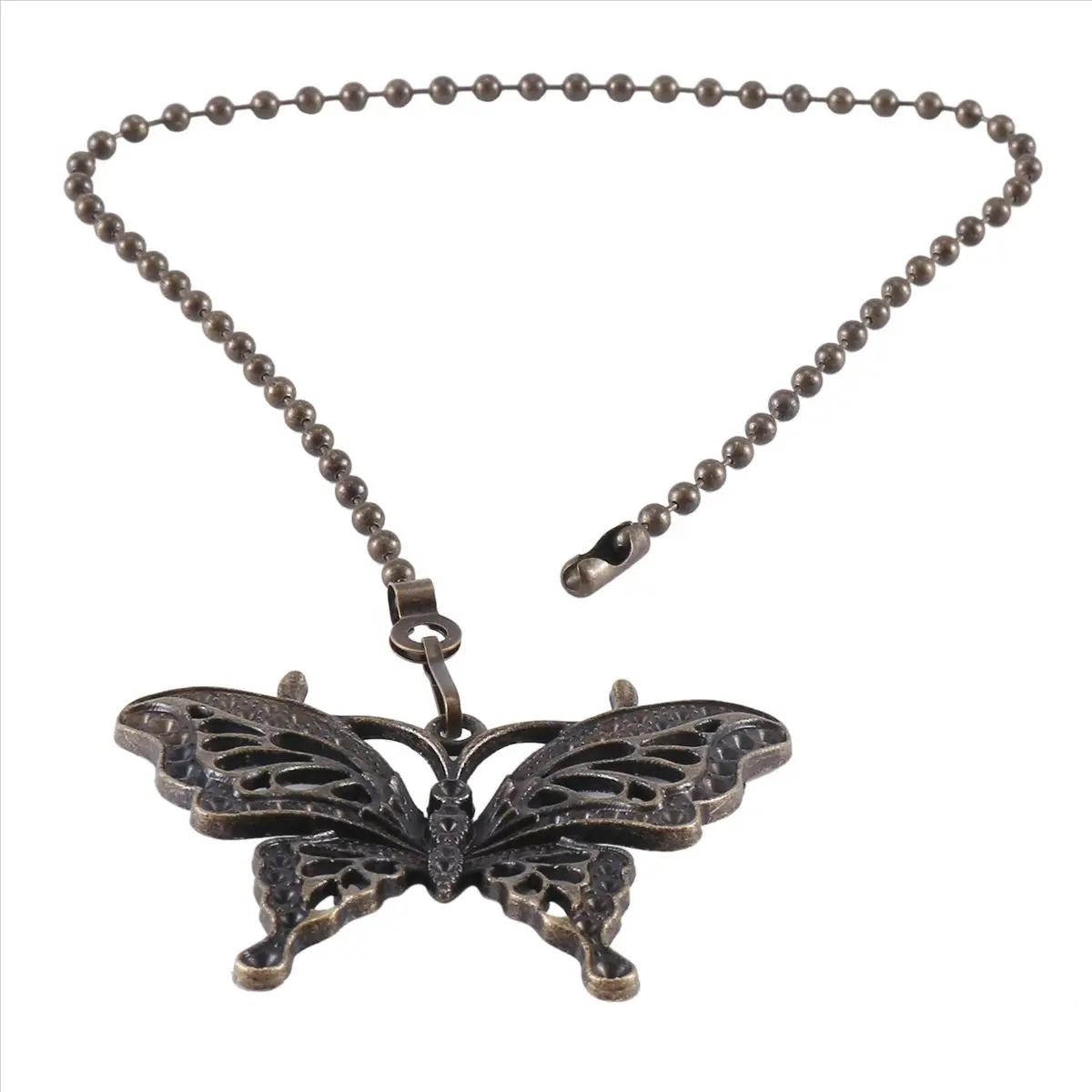 HITL 2 Pack Bronze Ceiling Fan Pull Chain Set,Lighting & Fan Pull Chain Pendant Chain Extender,Dragonfly and Butterfly