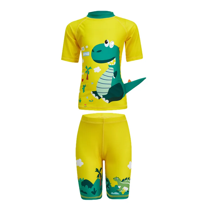 2025 Summer Boys Girls Split Swimsuit Set For 1-12Years Baby Kids Dinosaur Shark Unicorn Rabbit Cartoon Pattern Swimsuit