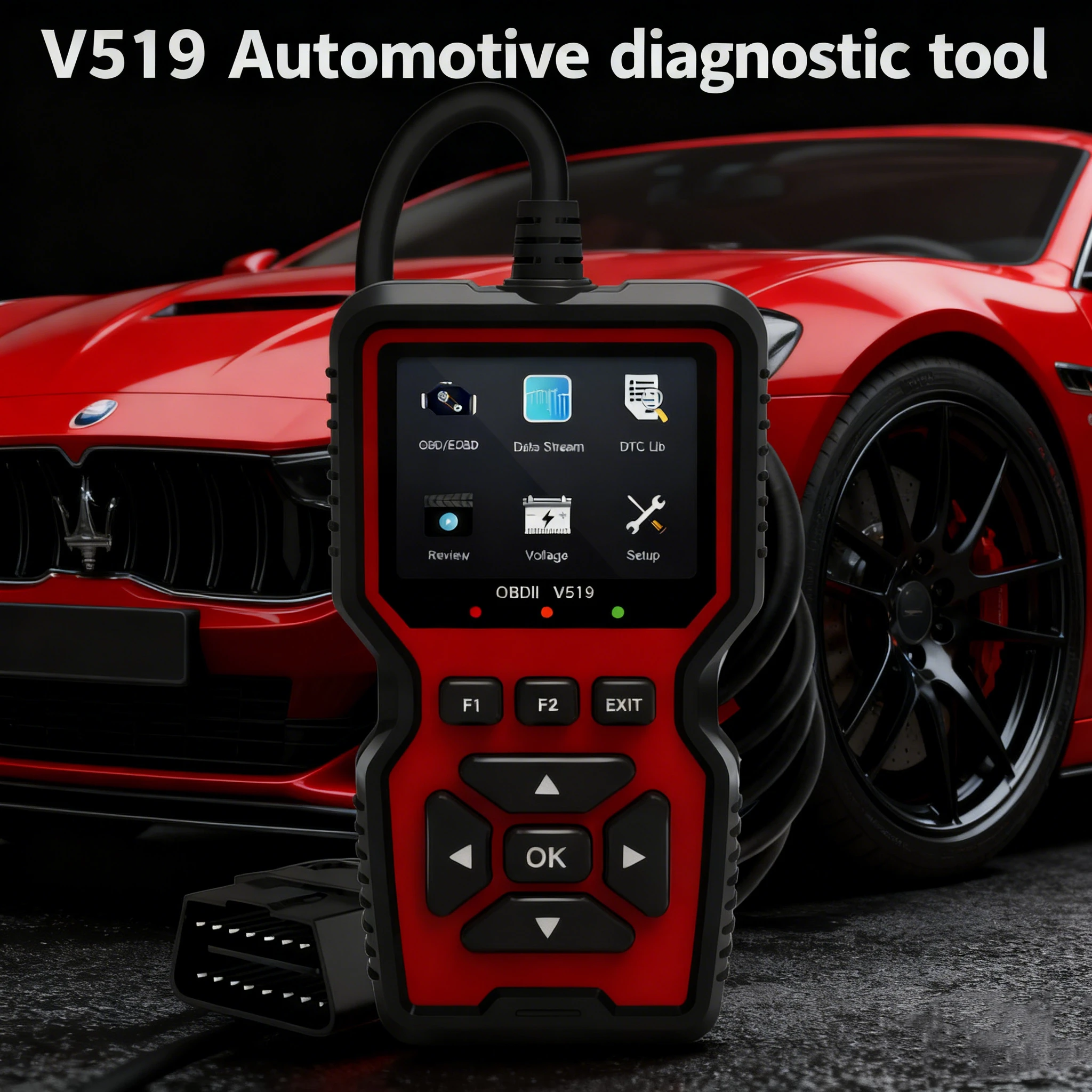 

V519 Профессиональный OBD2 автоматический диагностический сканер Инструмент для счинения кодов живых данных с тестом напряжения аккумулятора и очисткой кода неисправности