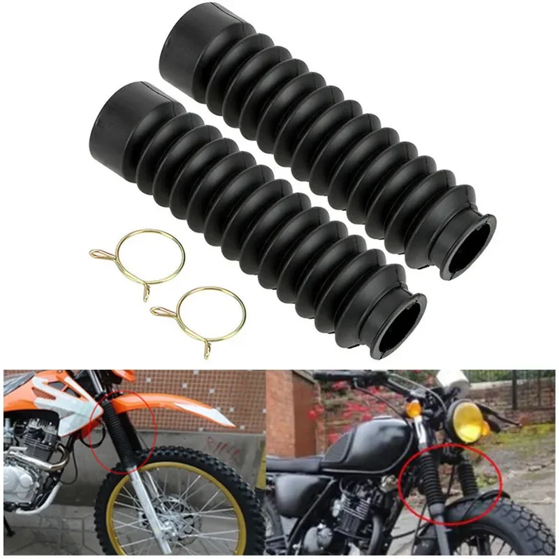 2PCS Universal Motorcycle Rubber Front Fork Dust Cover Gaiters Gators Boots For CG125 CG150 Front Shock Absorber Dust Cover