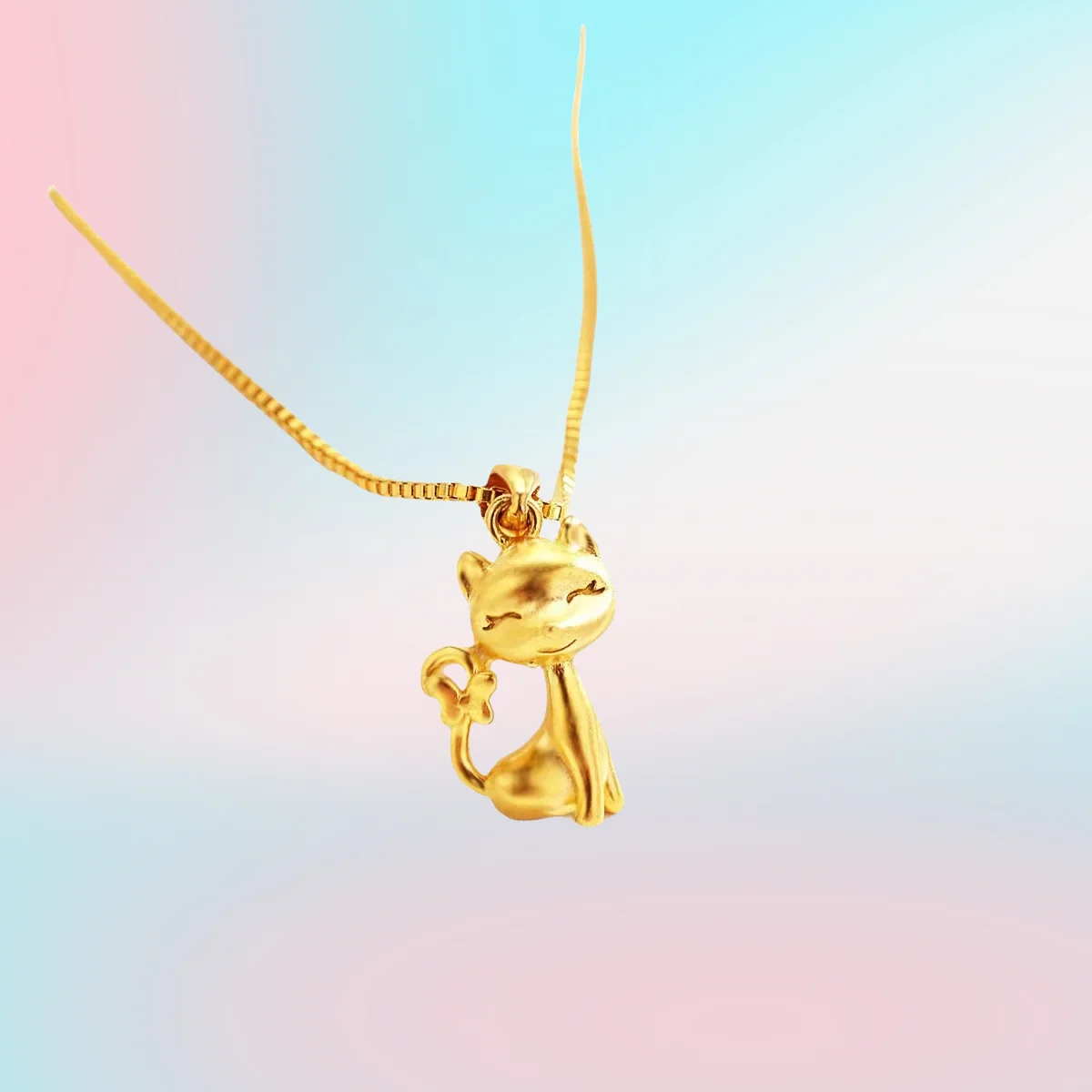 

Gift 2025 Boutique AU999 gold jewelry necklace for women elegant fashion kitten pendant 24K real gold cat clavicle necklace