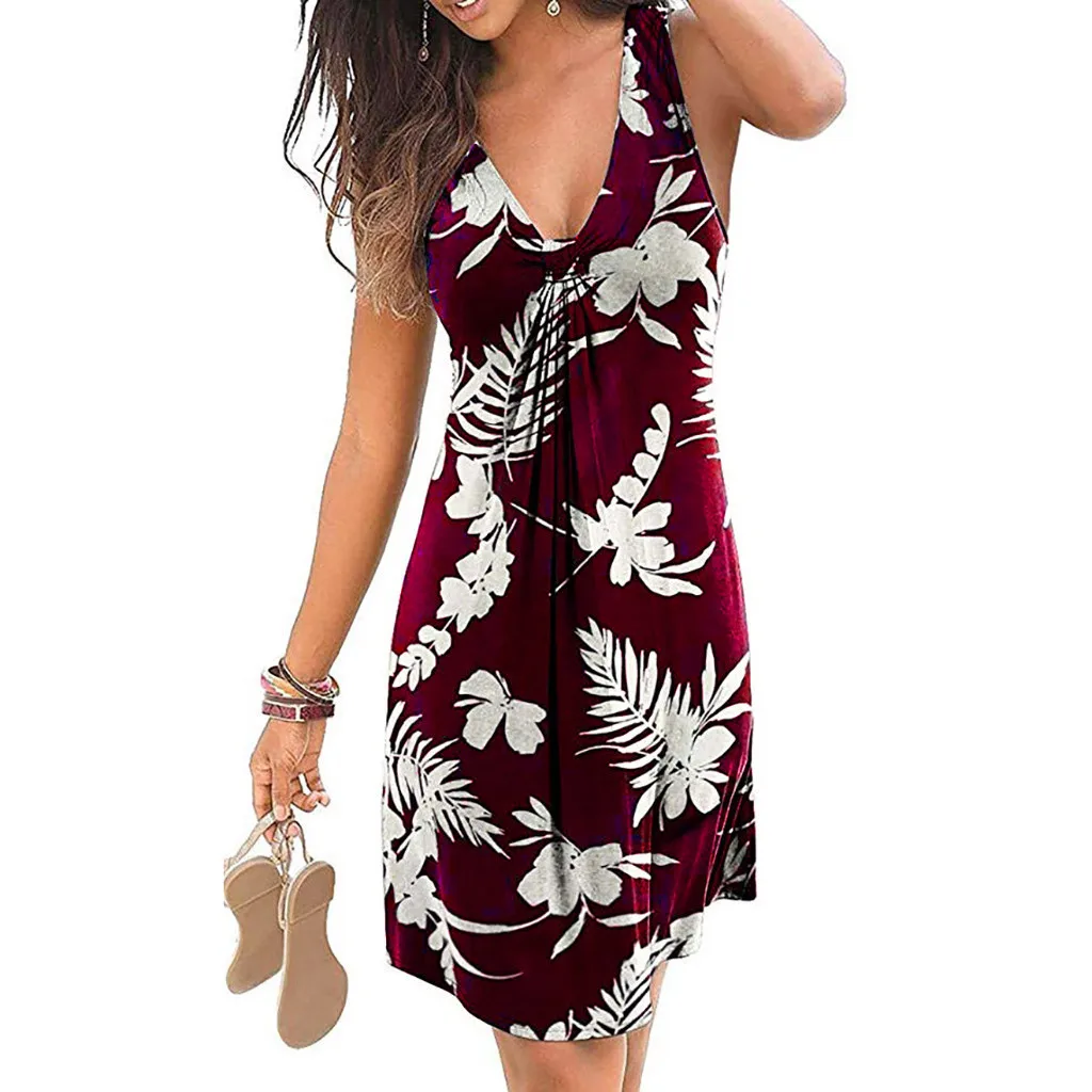 

2024 New European and American Spring/Summer Women's Cross Border Sexy V-neck Printed Dress