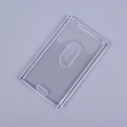 Transparent Double Side Pass Access Employee's Work Card Cover Sleeve Acrylic Plastic ID Tag Badge Holder Working Permit Case
