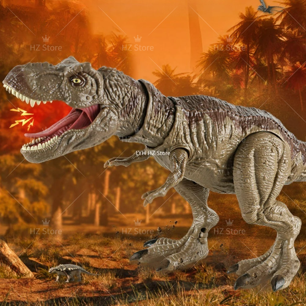 Jurassic World  Tyrannosaurus Rex Action Figure Toy T Rex Dinosaur with Roar Effect, Shake Head & Spray for Kids Birthday Gift