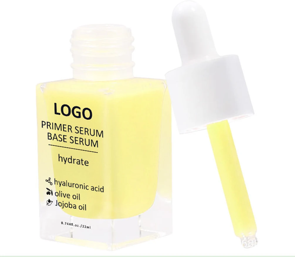 Apprêt à l'essence pour le visage, 22ml, marque privée, hydratant, acide hyaluronique, 3 couleurs, maquillage éclaircissant, Logo personnalisé, vente en gros