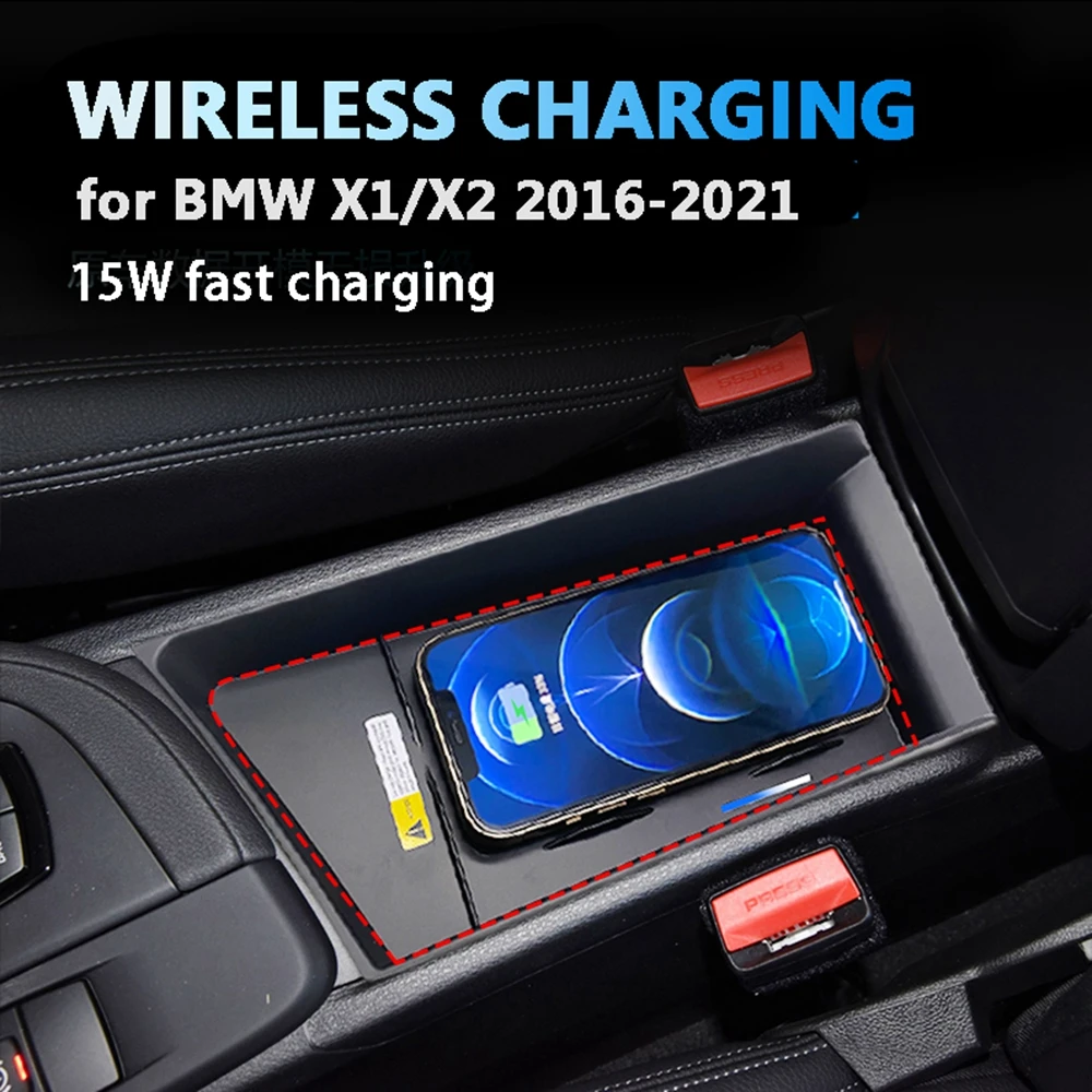 15W Wireless Charger For BMW X1 f48 2021 X2 F39 Induction Charging Pad Ccenter Console Retrofit Smart System for Car