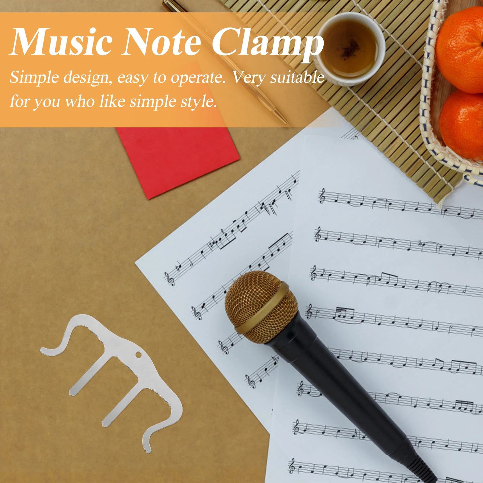 

Stylish Metal Memo Clip For Music Scores Long Lasting Guitar Parts Simple Operation Book Holder