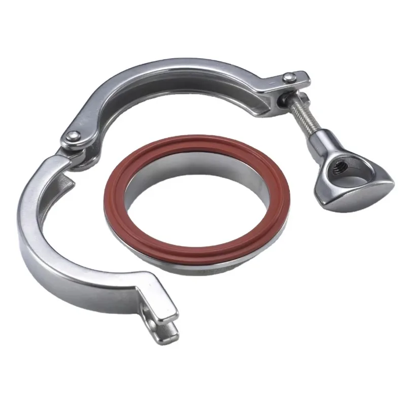 Guarnizione igienica DIN Tri Morsetto Guarnizione in silicone rosso per uso alimentare per raccordi per tubi Acciaio inossidabile OEM ODM SS304/SS316L di alta qualità